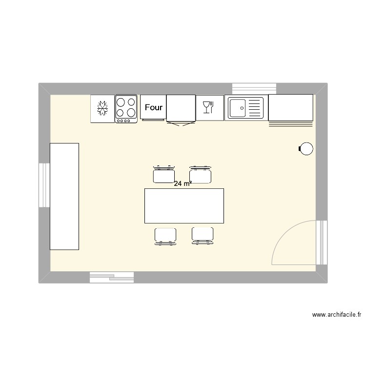 Fautrière Plan . Plan de 1 pièce et 24 m2