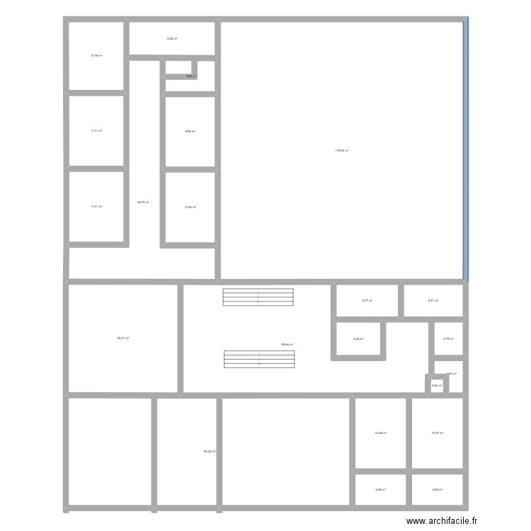 projet 1. Plan de 22 pièces et 495 m2