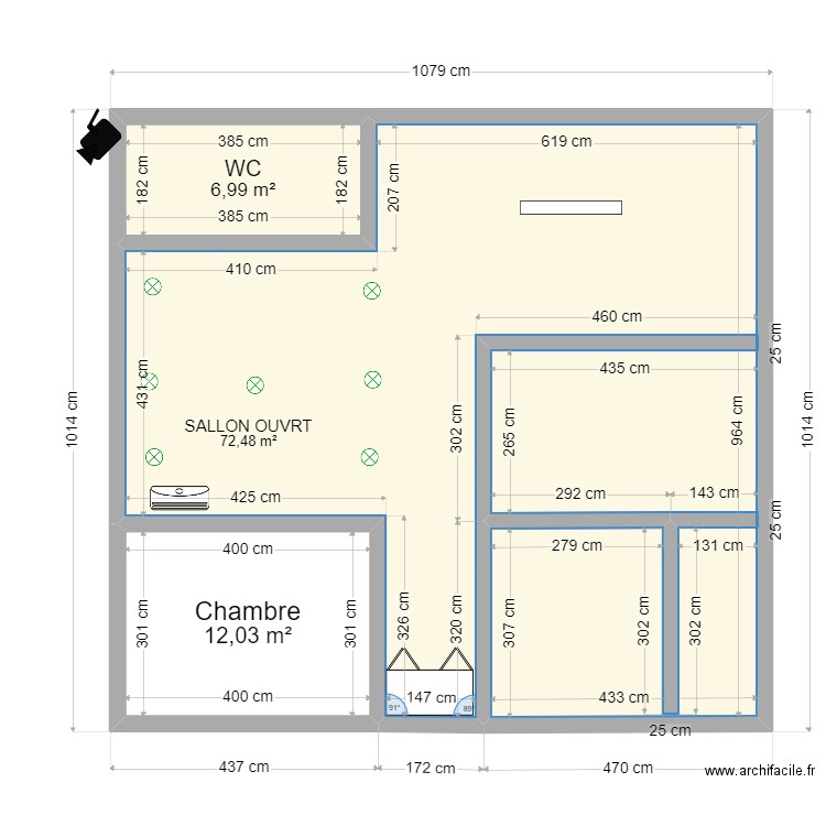 MAISON. Plan de 3 pièces et 91 m2