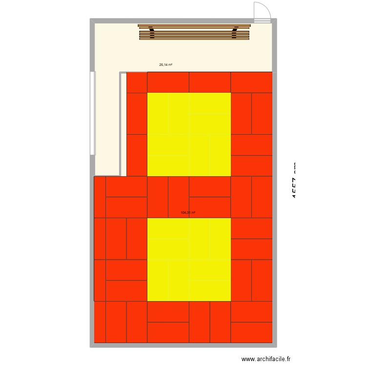 JCF DOJO V4. Plan de 2 pièces et 130 m2