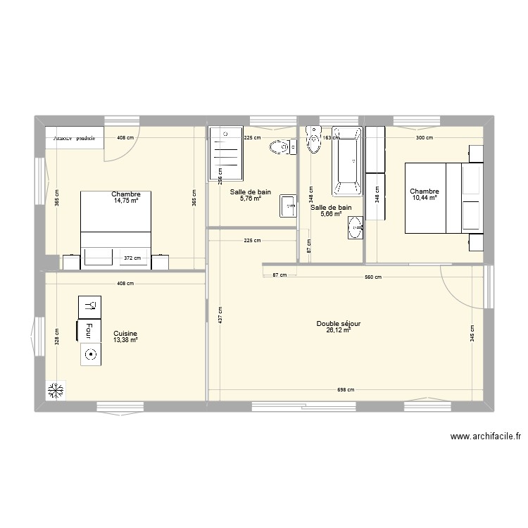 maison 19-1. Plan de 6 pièces et 76 m2