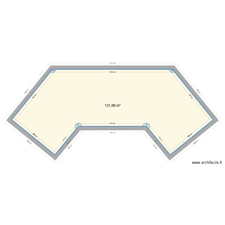 maison vide. Plan de 1 pièce et 131 m2