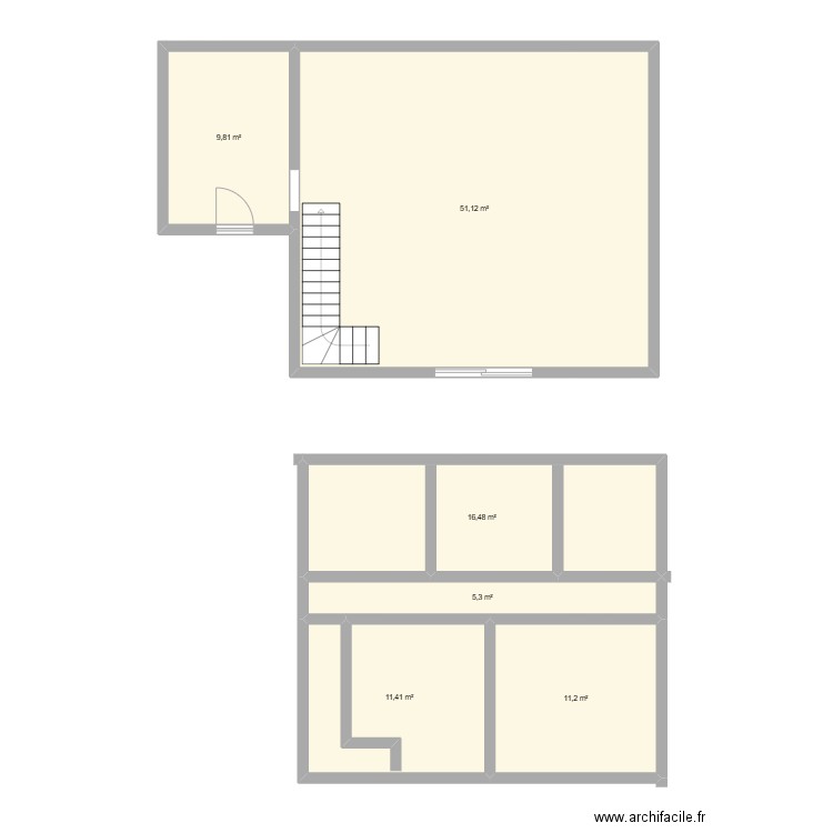 test. Plan de 6 pièces et 105 m2