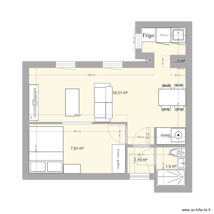 st saens. Plan de 5 pièces et 29 m2