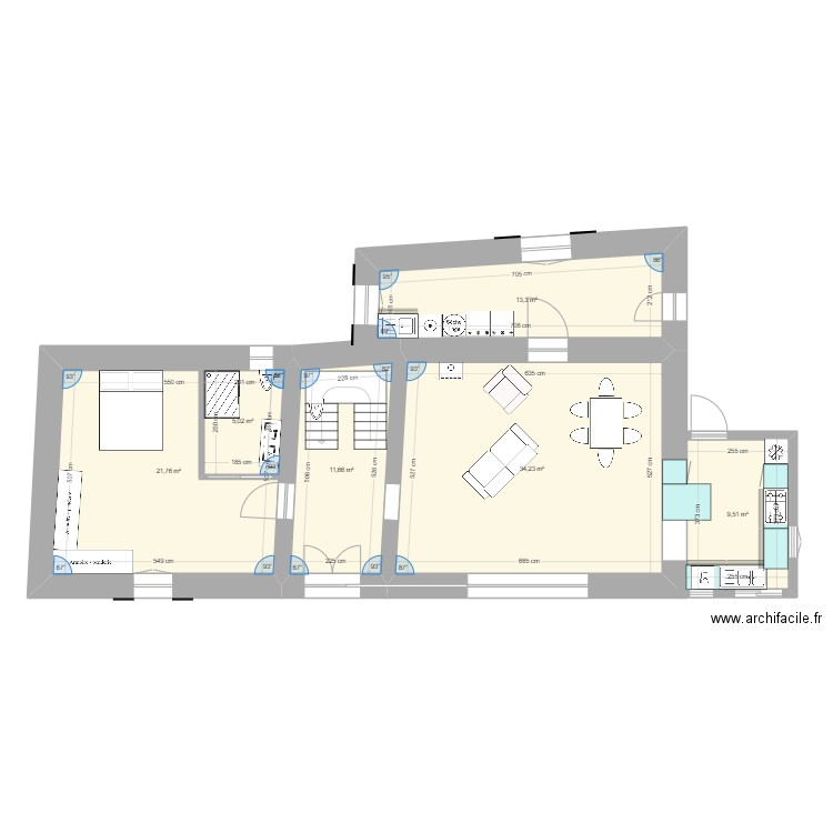 Marcel 9/24. Plan de 6 pièces et 102 m2