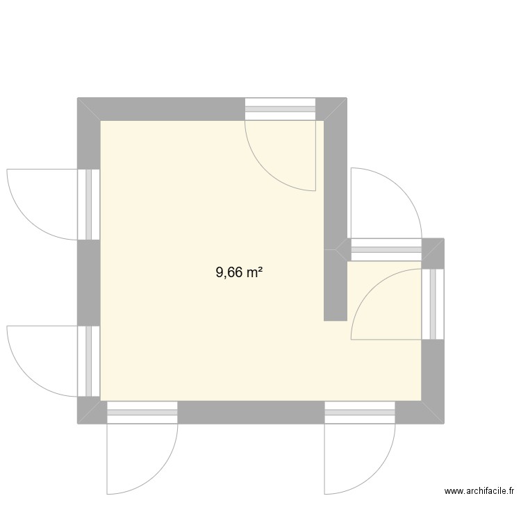 entrée appartement. Plan de 1 pièce et 10 m2