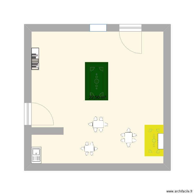 CRECHE. Plan de 1 pièce et 23 m2