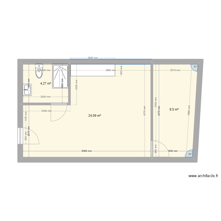 Lacretelle - Lot 5 . Plan de 3 pièces et 38 m2