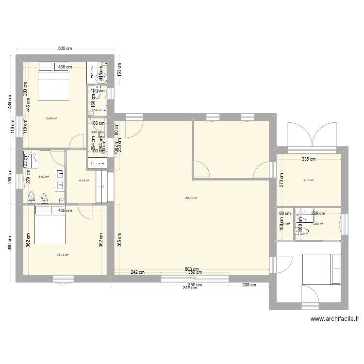 MonpazierVF. Plan de 10 pièces et 125 m2