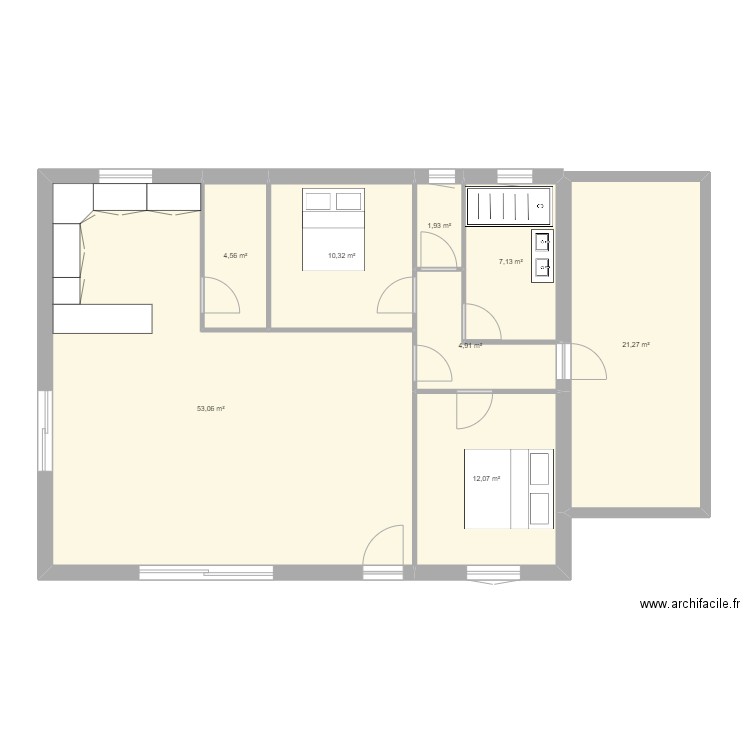 maman. Plan de 8 pièces et 115 m2