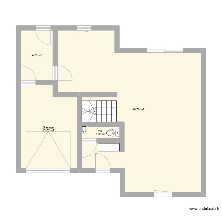 Maison RDV. Plan de 4 pièces et 69 m2