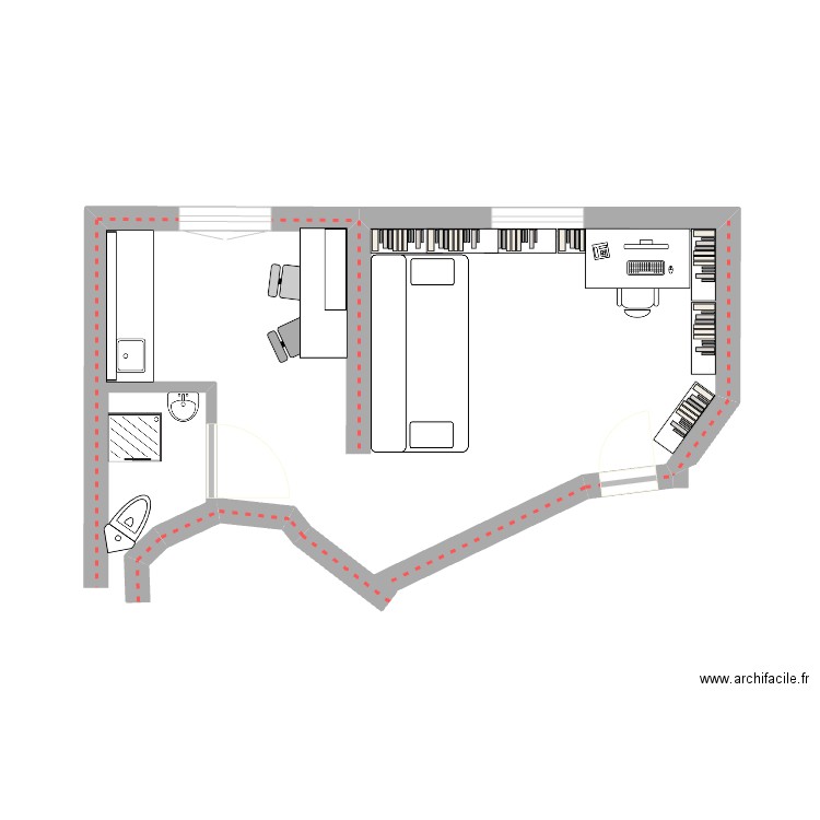 2chambres. Plan de 0 pièce et 0 m2