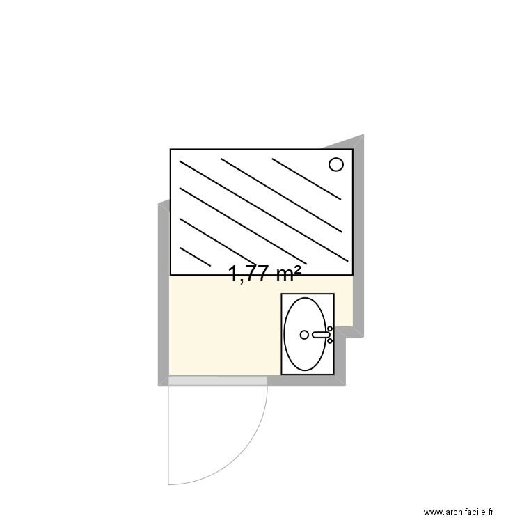 Baudart. Plan de 1 pièce et 2 m2