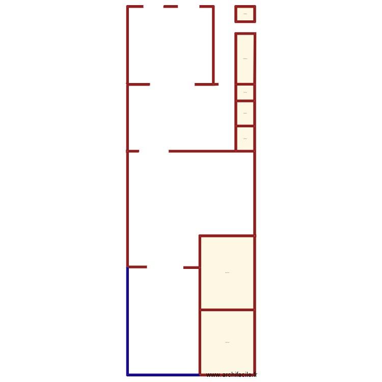 masse 1. Plan de 7 pièces et 206 m2