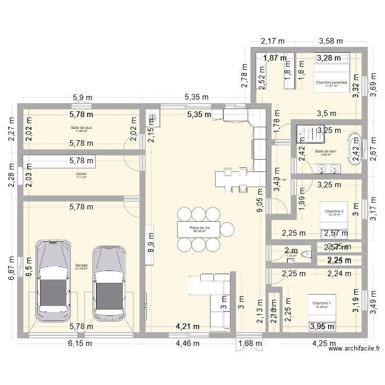 Maison 2 PP. Plan de 10 pièces et 185 m2