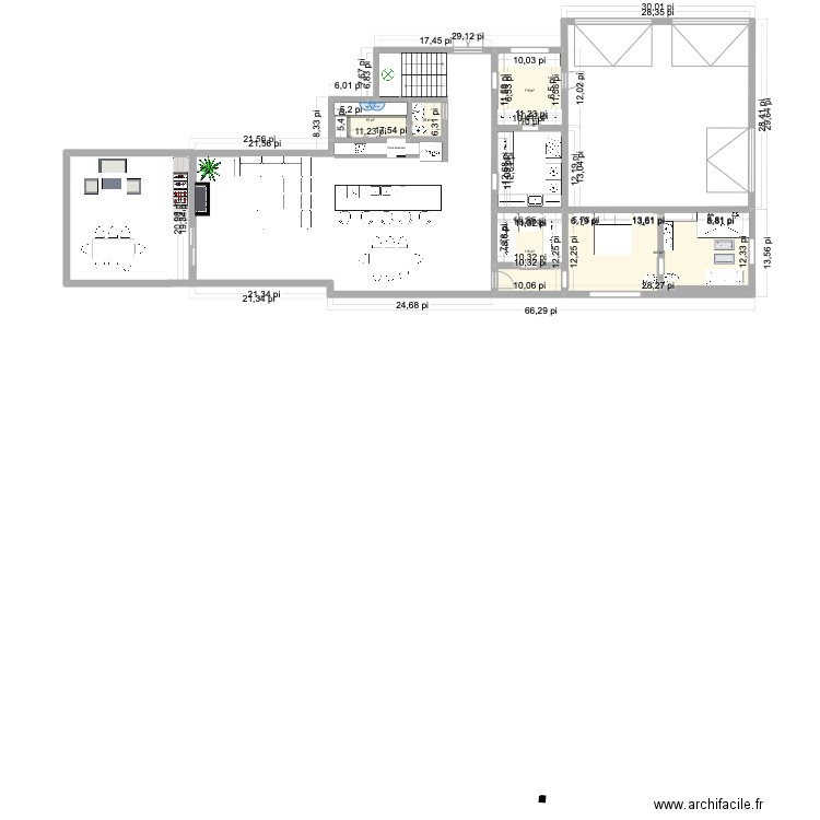 calixtecrepeau save. Plan de 5 pièces et 62 m2