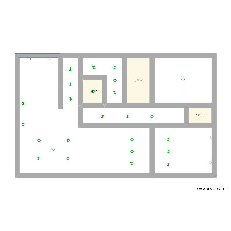 home Rnacenay. Plan de 3 pièces et 6 m2