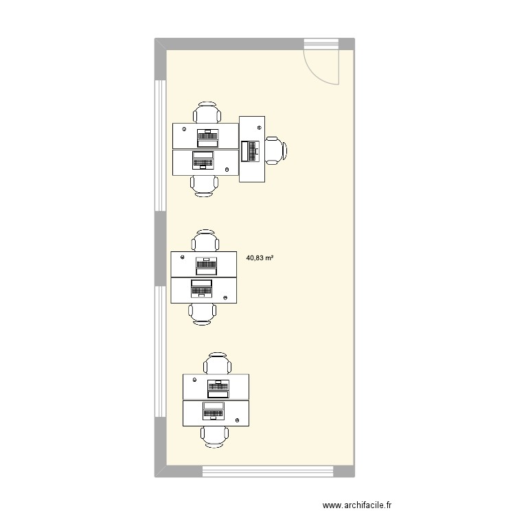 bureau_ouchy. Plan de 1 pièce et 41 m2