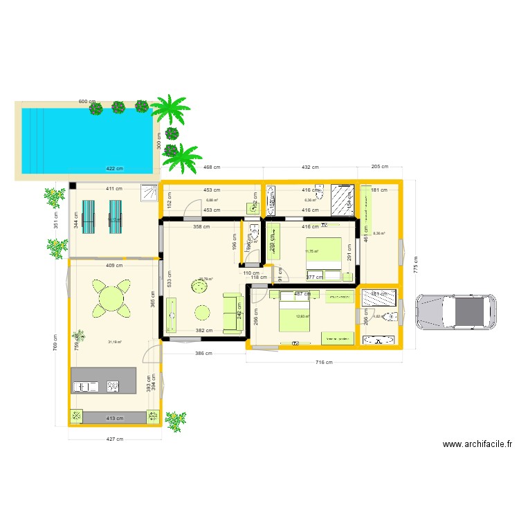 Martine Ott plan sans Toit. Plan de 10 pièces et 119 m2