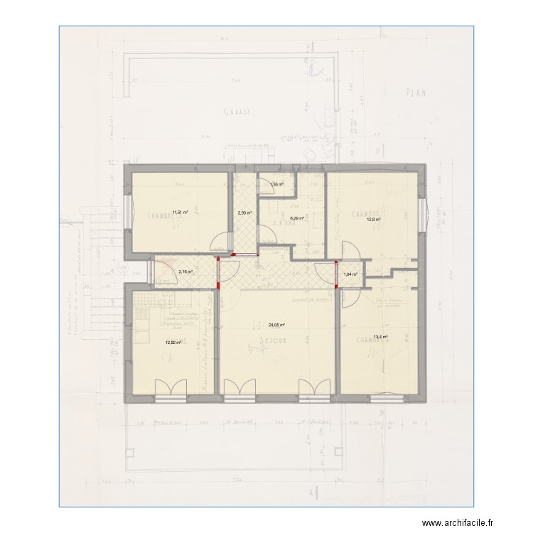 maison rognonas. Plan de 10 pièces et 89 m2