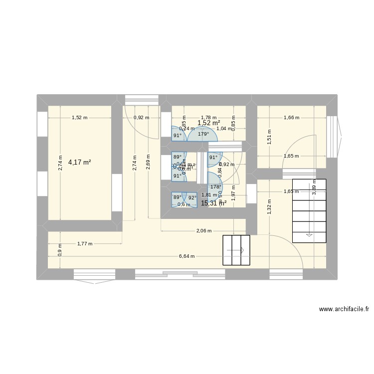 noé. Plan de 4 pièces et 21 m2