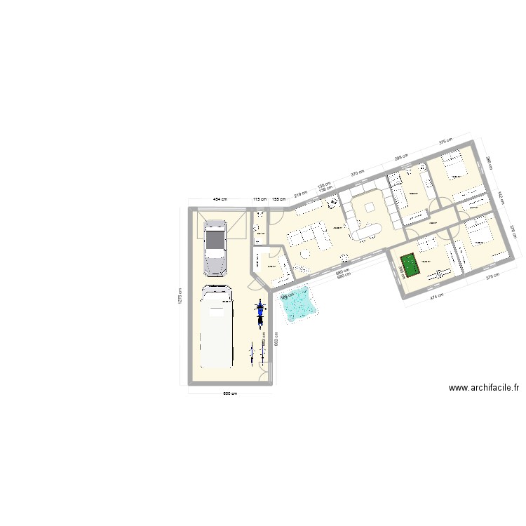 maison 2. Plan de 10 pièces et 171 m2