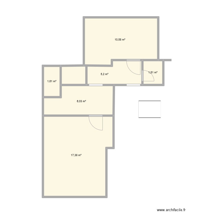 20241129 plan sas . Plan de 6 pièces et 42 m2