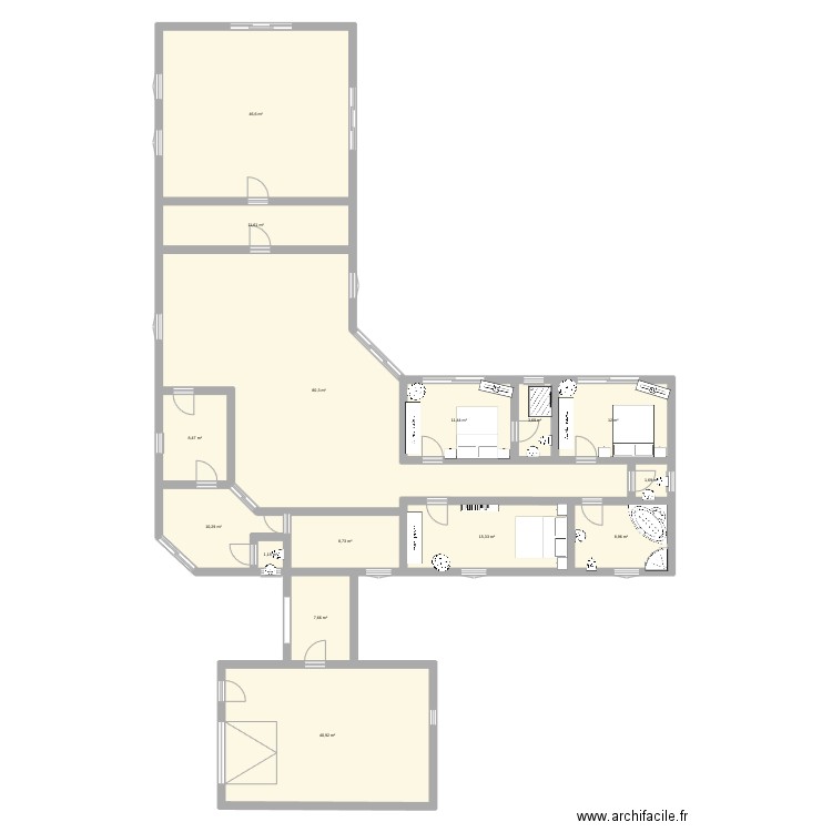 maison bois. Plan de 15 pièces et 269 m2