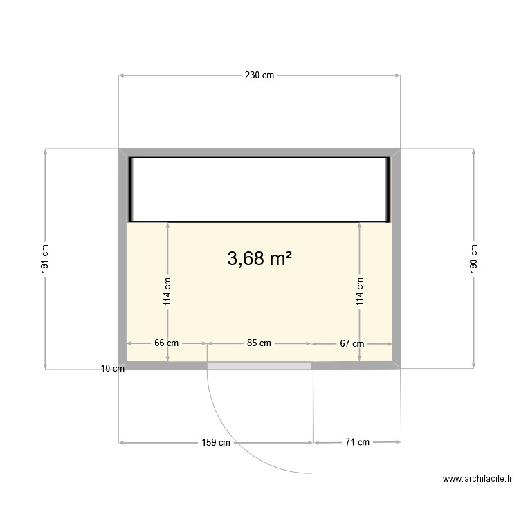 Aménagement abris de jardin. Plan de 1 pièce et 4 m2