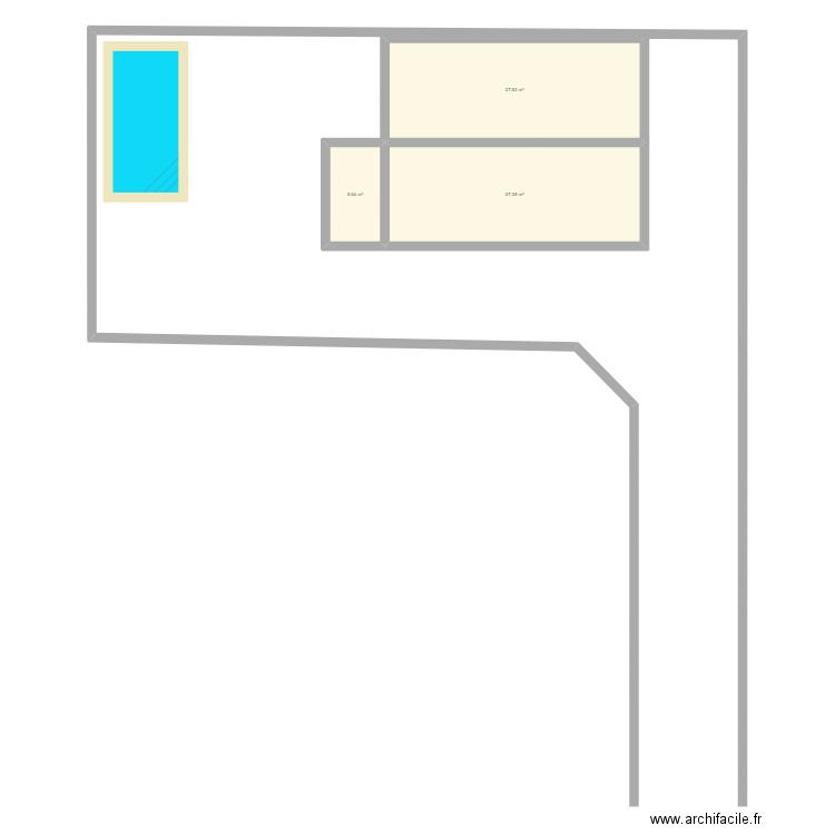 PLAN. Plan de 3 pièces et 61 m2