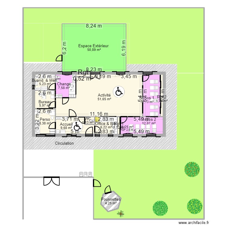 Bourg-en-Bresse projet Jordan pmi_UrM_Jardin_Bienvenu-2.2. Plan de 24 pièces et 548 m2