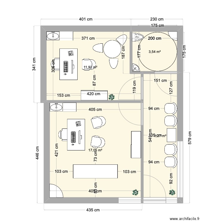 eve 1. Plan de 4 pièces et 41 m2