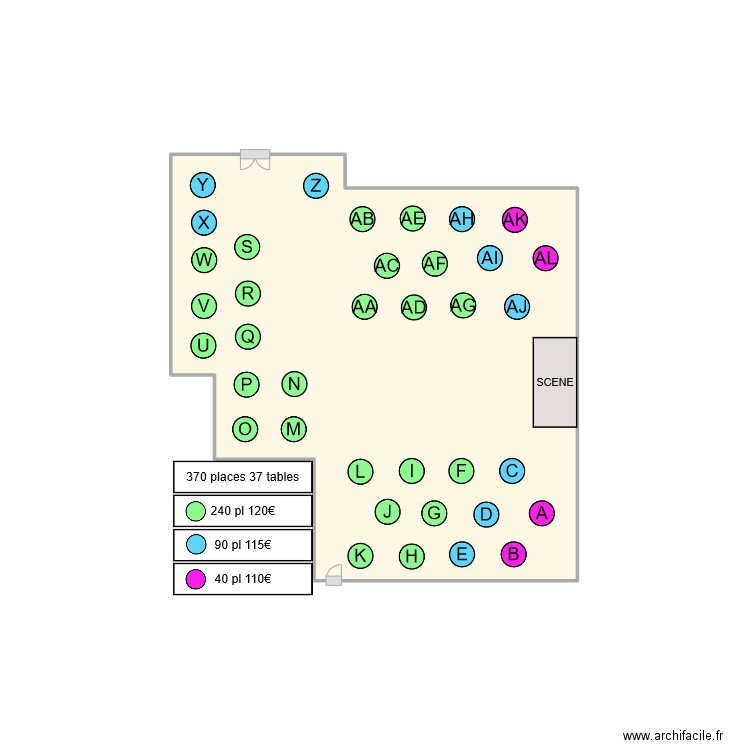 PLAN SALLE ST SYLVESTRE LYON ST PRIEST 31 12 2024. Plan de 1 pièce et 6 m2