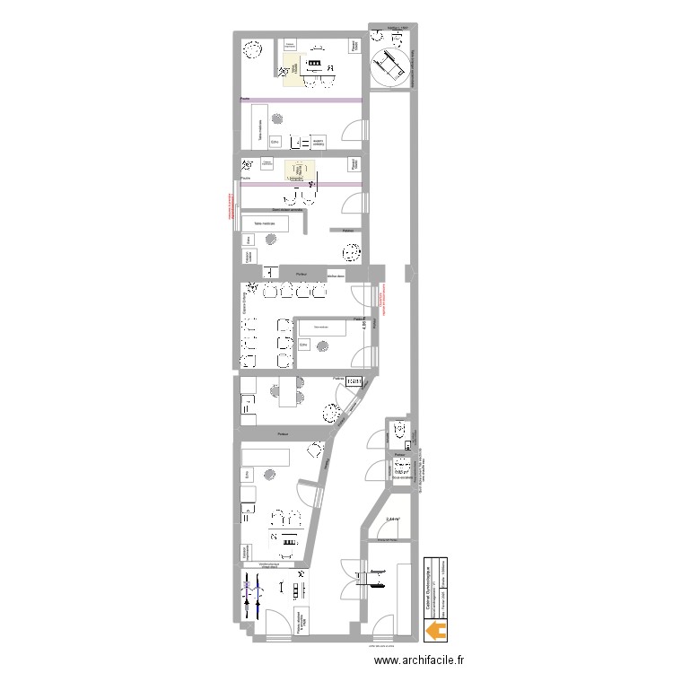 CabGyneco_NewAmenagement_V2. Plan de 2 pièces et 3 m2