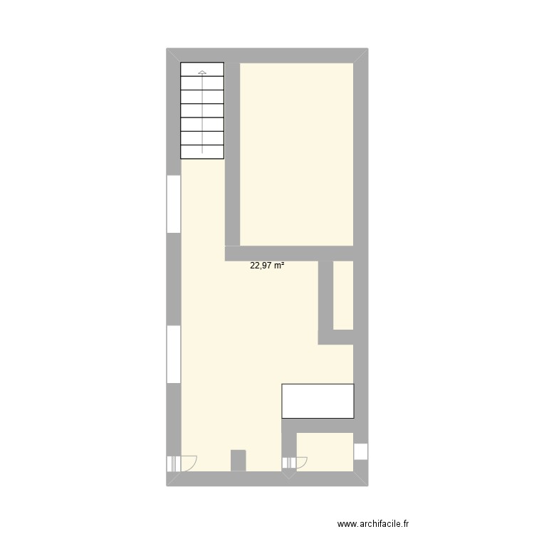 plan raincy 3. Plan de 1 pièce et 23 m2