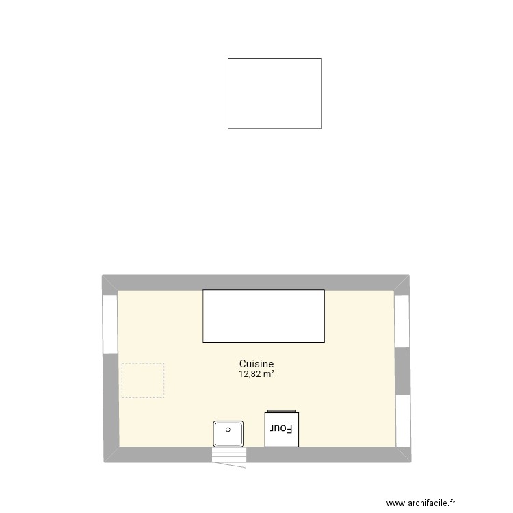 Jfp1. Plan de 1 pièce et 13 m2