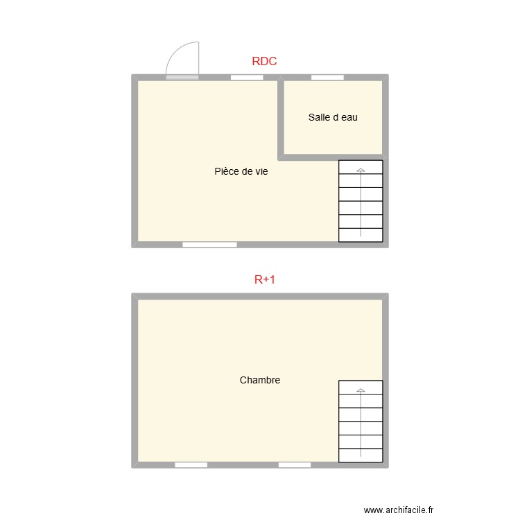 2412 CARIOU - PETITE MAISON. Plan de 3 pièces et 26 m2