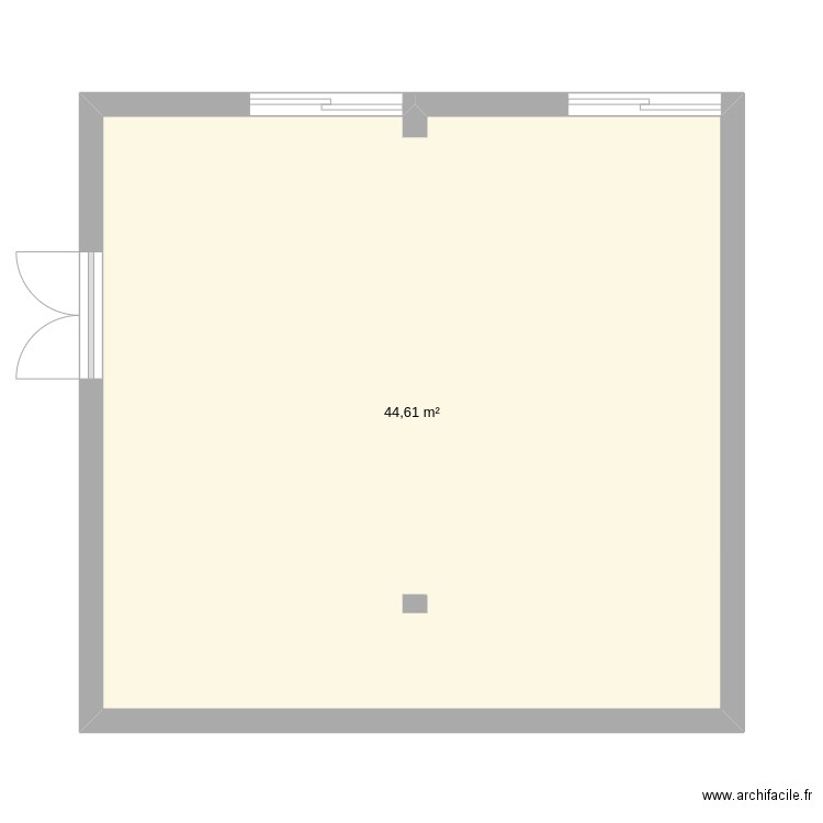 bureau Cantine. Plan de 1 pièce et 45 m2