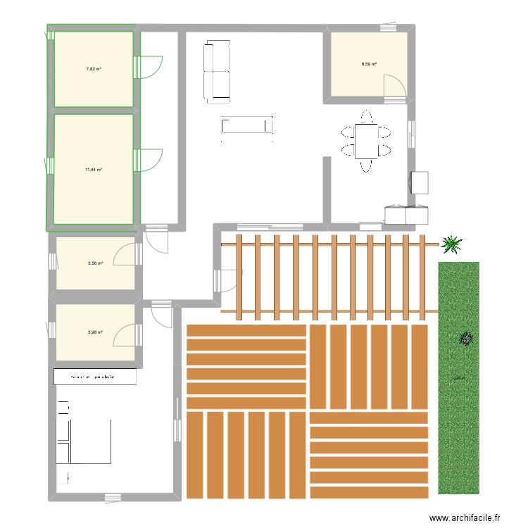 plan bendaoud. Plan de 5 pièces et 37 m2