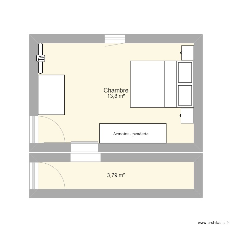 Ma maison. Plan de 2 pièces et 18 m2