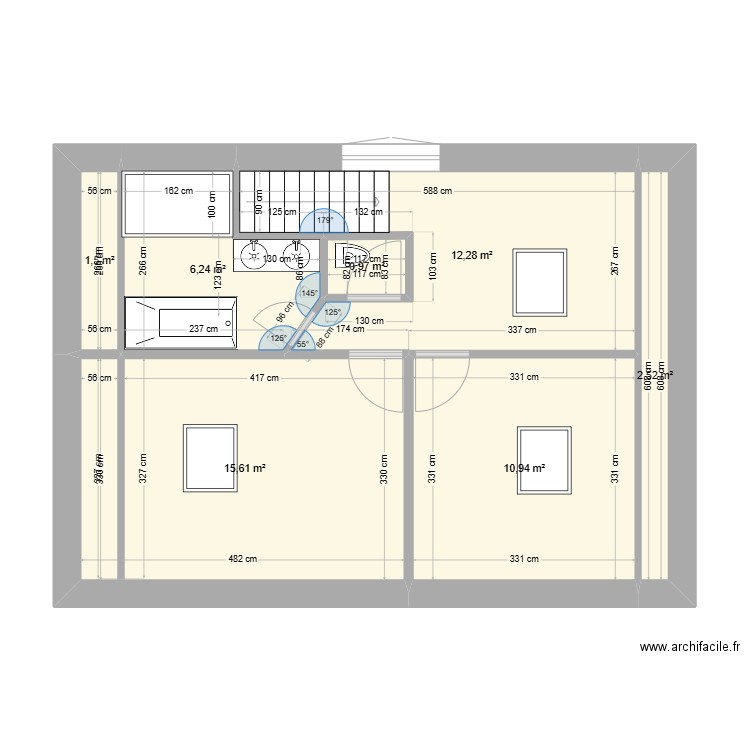 prop 3 cou. Plan de 7 pièces et 50 m2