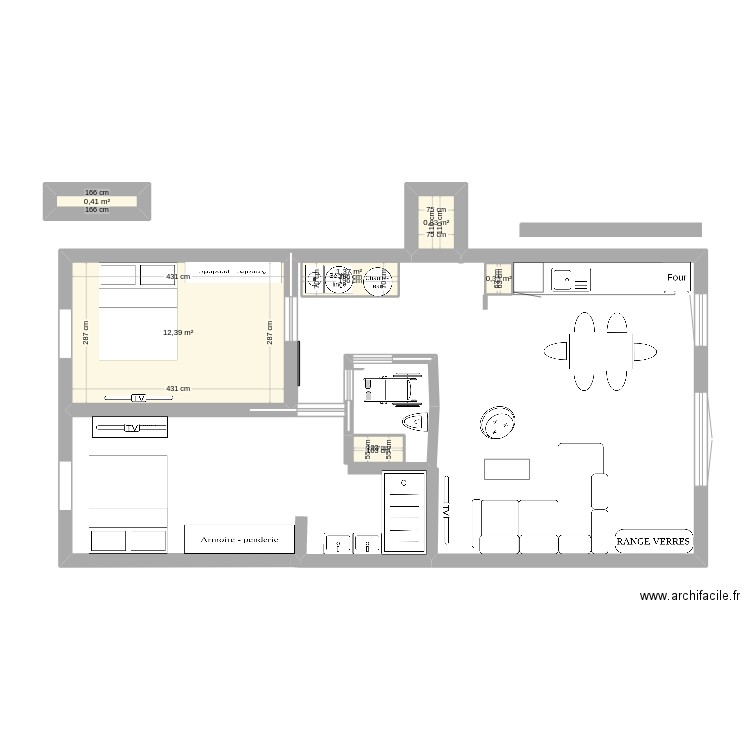 APPARTEMENT ELENA3. Plan de 6 pièces et 16 m2