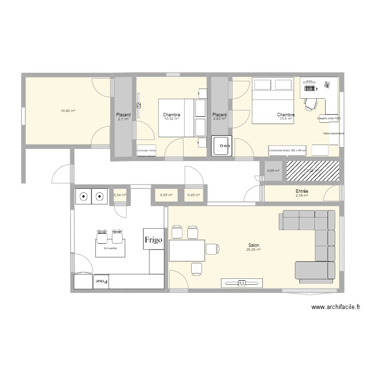 1-876 Paradis. Plan de 12 pièces et 75 m2