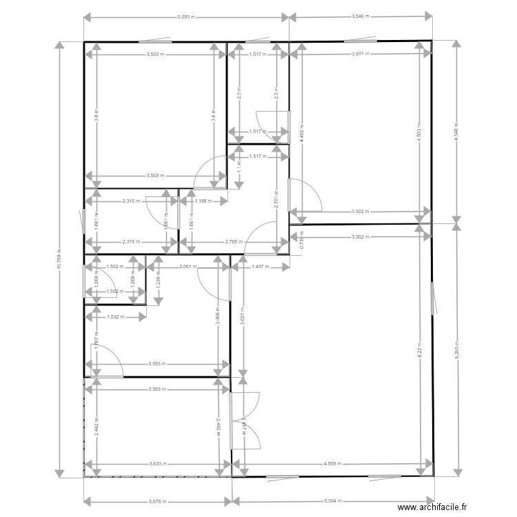 loua2. Plan de 9 pièces et 91 m2