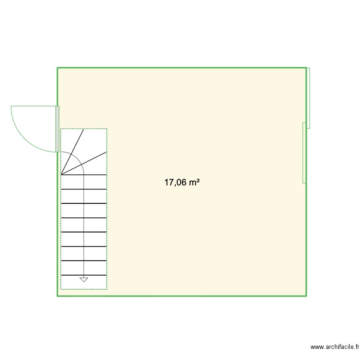 essai. Plan de 1 pièce et 17 m2