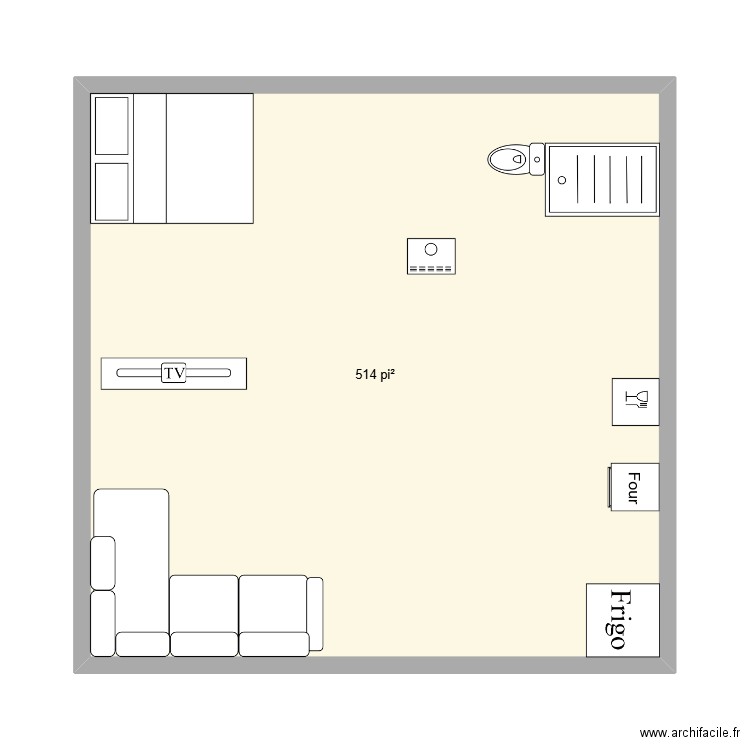 Chalet 24x24. Plan de 1 pièce et 48 m2