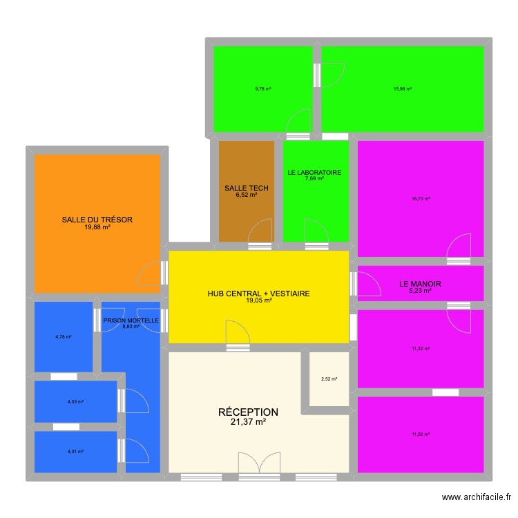 PLAN CLIENT V2.1. Plan de 16 pièces et 169 m2