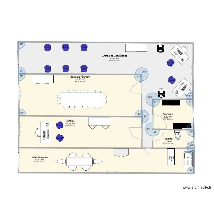 plan idéal locaux admr. Plan de 6 pièces et 66 m2