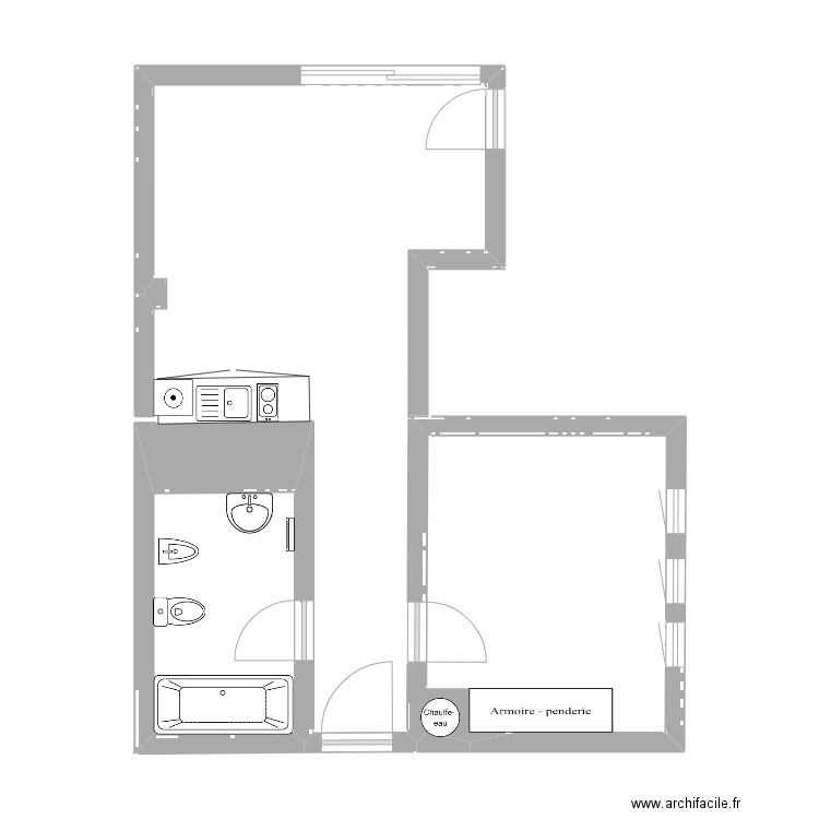 Roses. Plan de 2 pièces et 18 m2