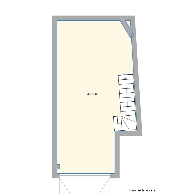 garage grange. Plan de 1 pièce et 33 m2